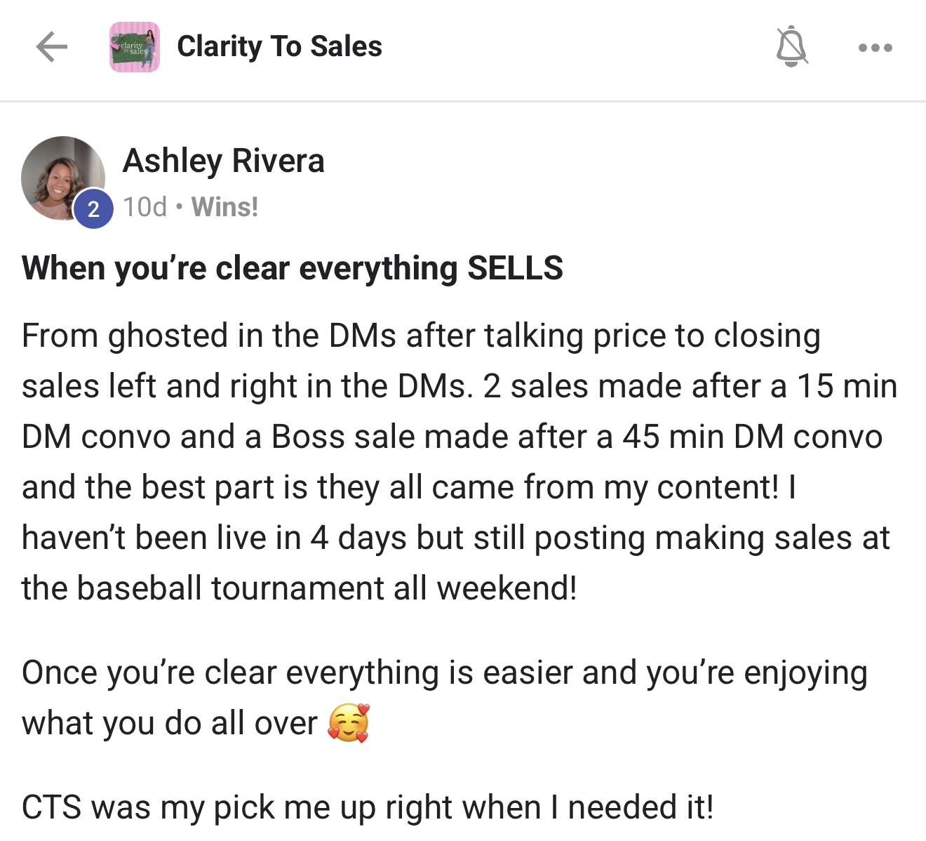 Ashley Rivera — when you're clear, everything sells. Closing in DMs